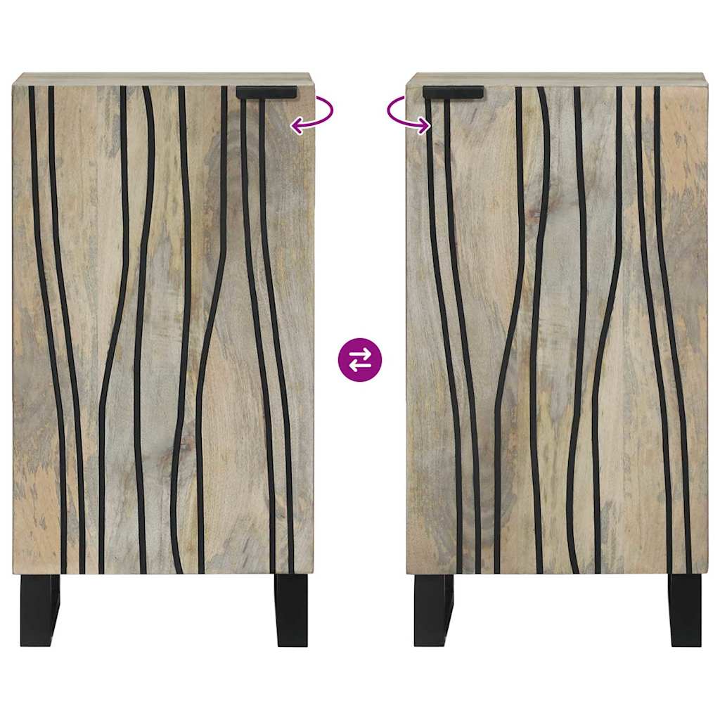 Sideboard Weiß 40 x 33 x 75 cm massives Mangoholz