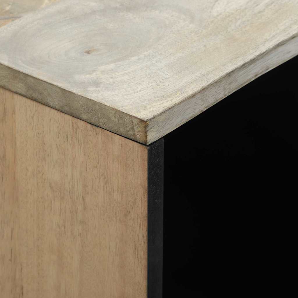 Sideboard Weiß 80 x 33 x 75 cm massives Mangoholz