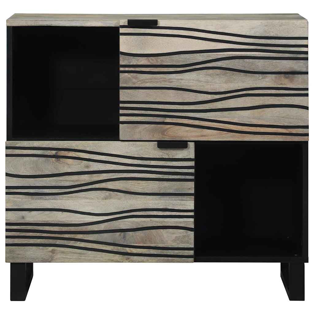 Sideboard Weiß 80 x 33 x 75 cm massives Mangoholz