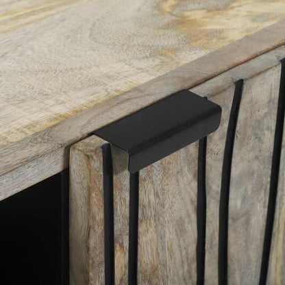 Sideboard Weiß 90 x 33 x 75 cm massives Mangoholz