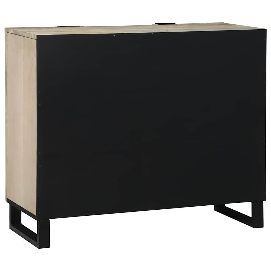 Sideboard Weiß 90 x 33 x 75 cm massives Mangoholz