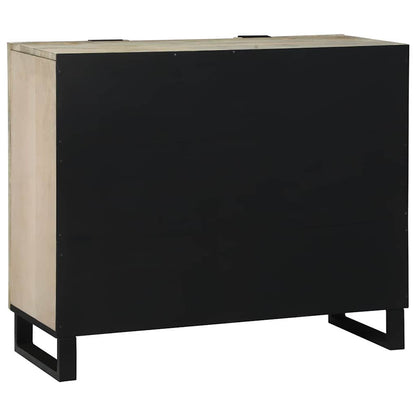 Sideboard Weiß 90 x 33 x 75 cm massives Mangoholz