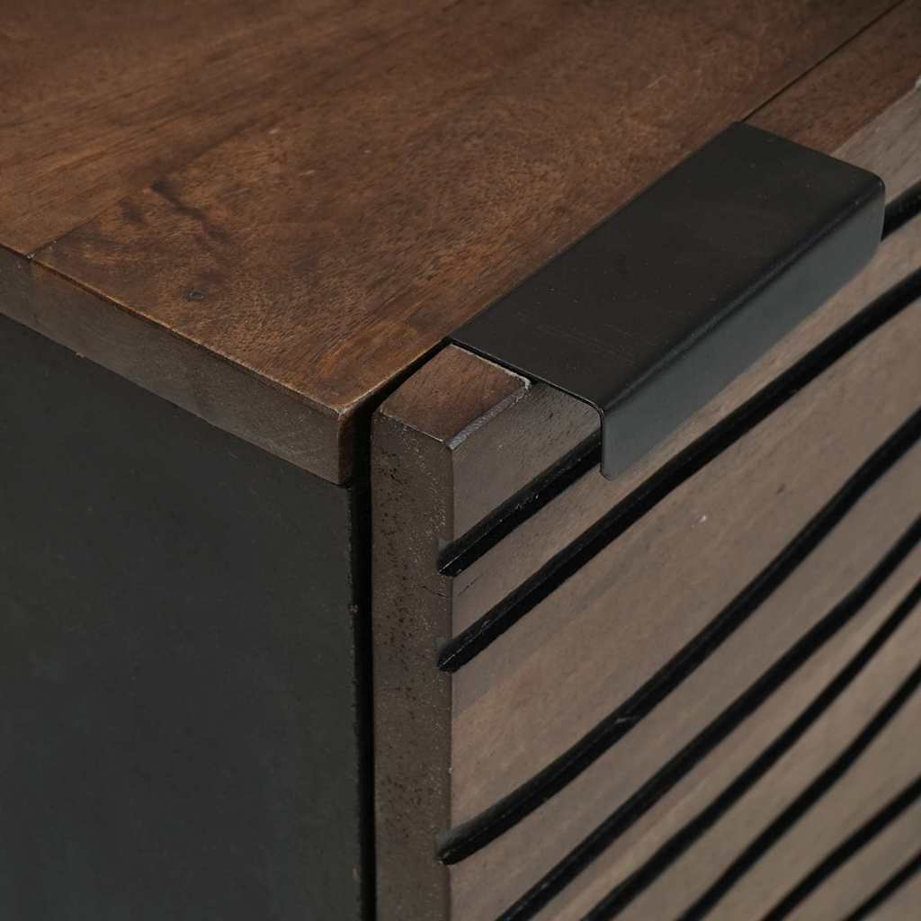 Nachttisch 2 pcs Walnuss 40 x 33 x 46 cm massives Mangoholz