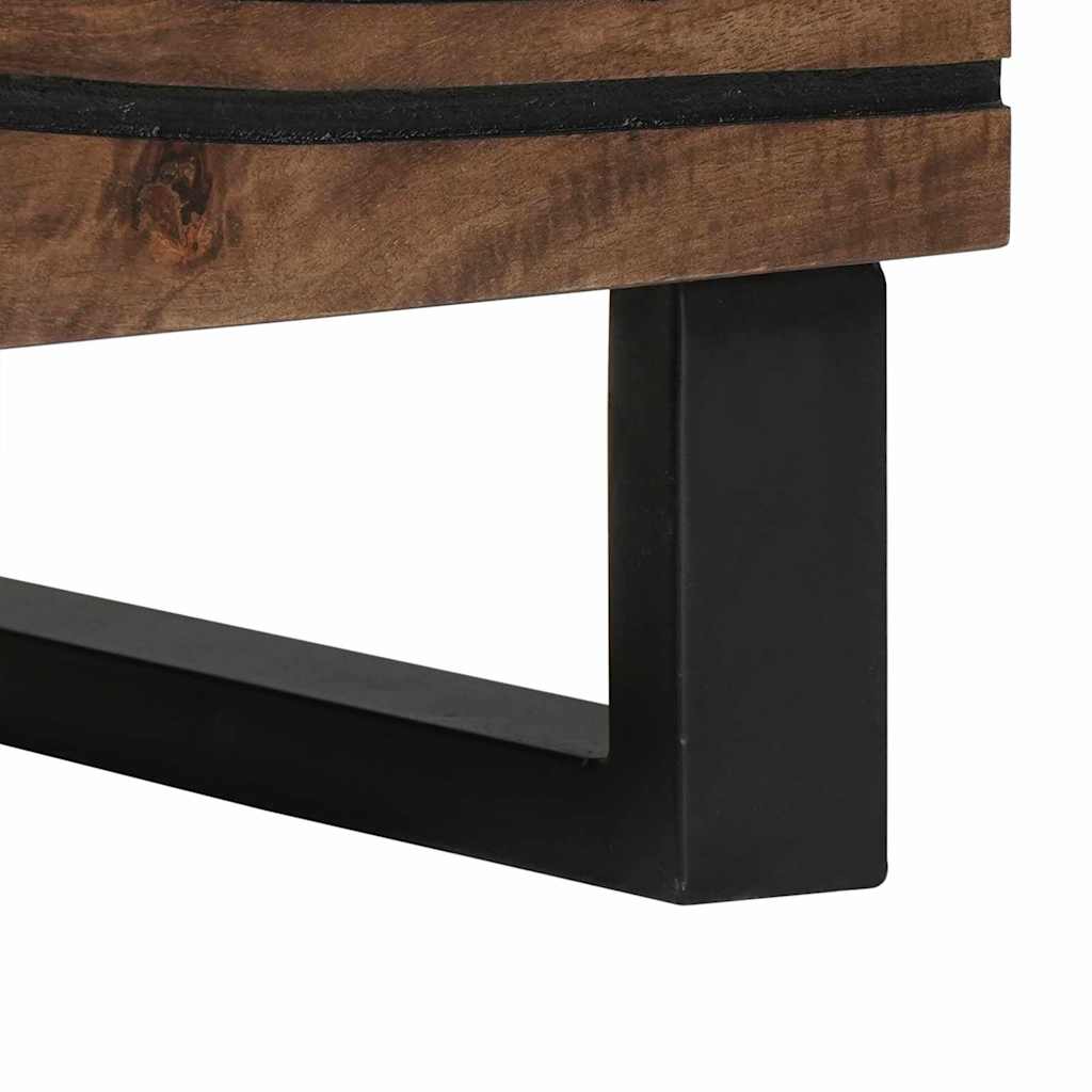 Nachttisch 2 pcs Walnuss 40 x 33 x 46 cm massives Mangoholz