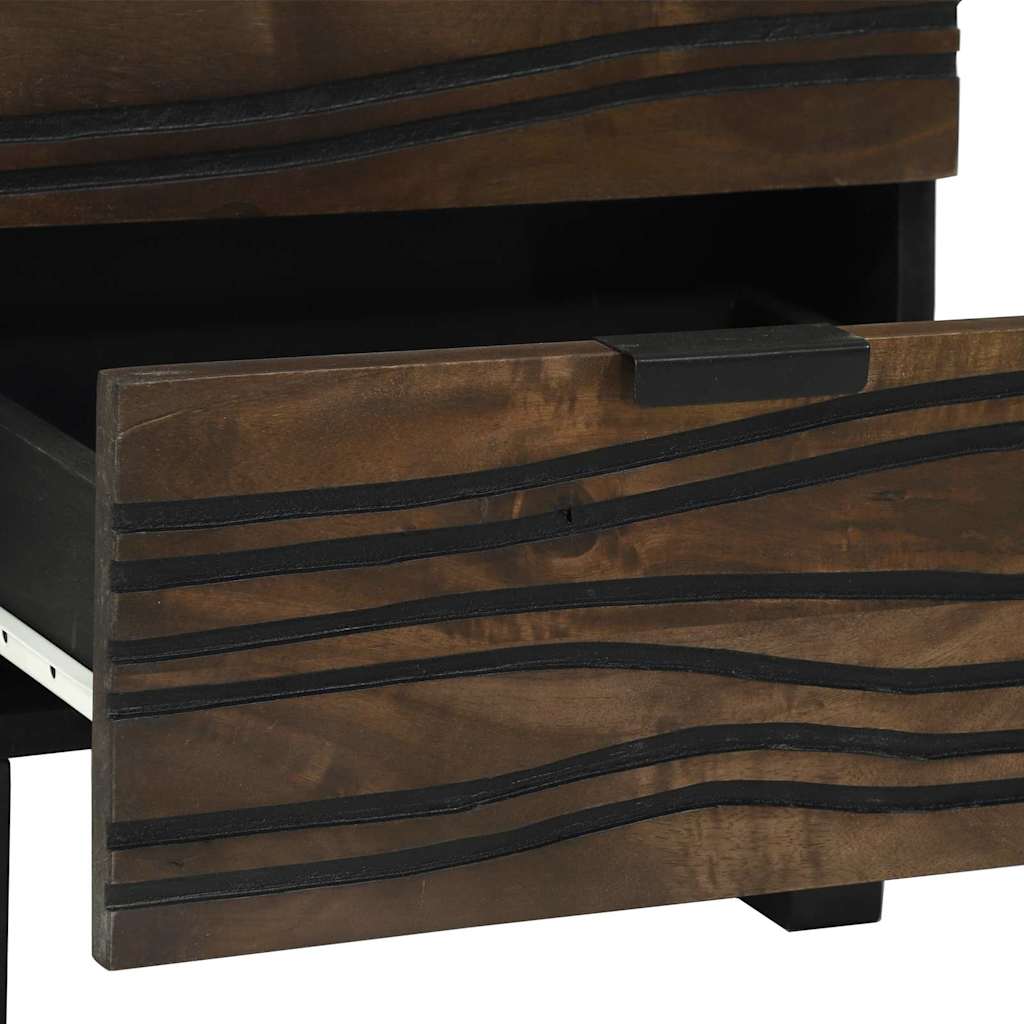 Nachttisch Walnuss 40 x 33 x 46 cm massives Mangoholz