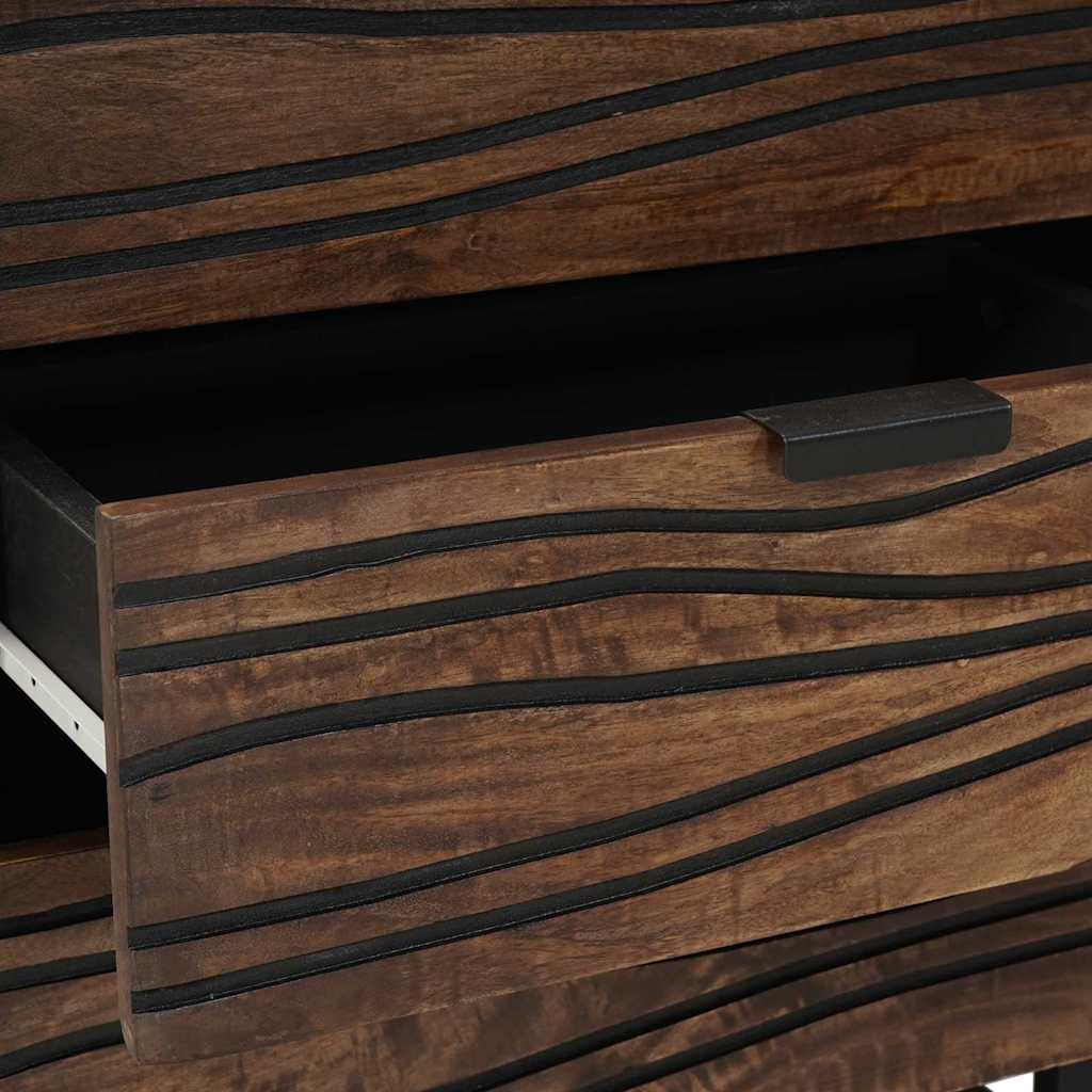 Nachttisch Walnuss 50 x 33 x 60 cm massives Mangoholz