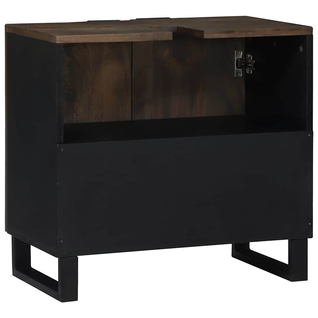 Waschbeckenschrank mit Regal Braun und Schwarz 62 x 33 x 58 cm