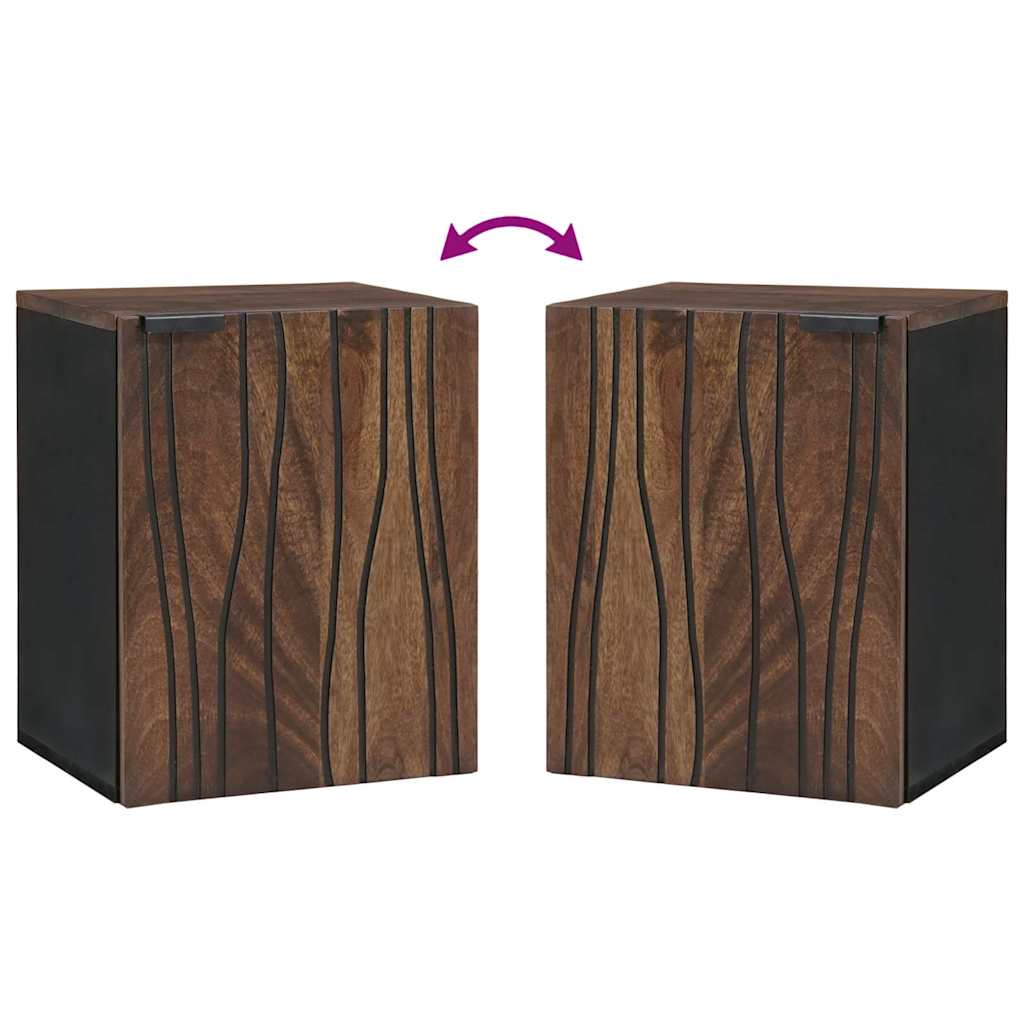 Waschbeckenunterschrank Braun und Schwarz 38 x 33,5 x 48 cm