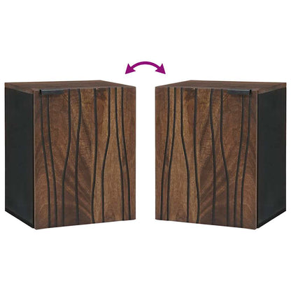 Waschbeckenunterschrank Braun und Schwarz 38 x 33,5 x 48 cm