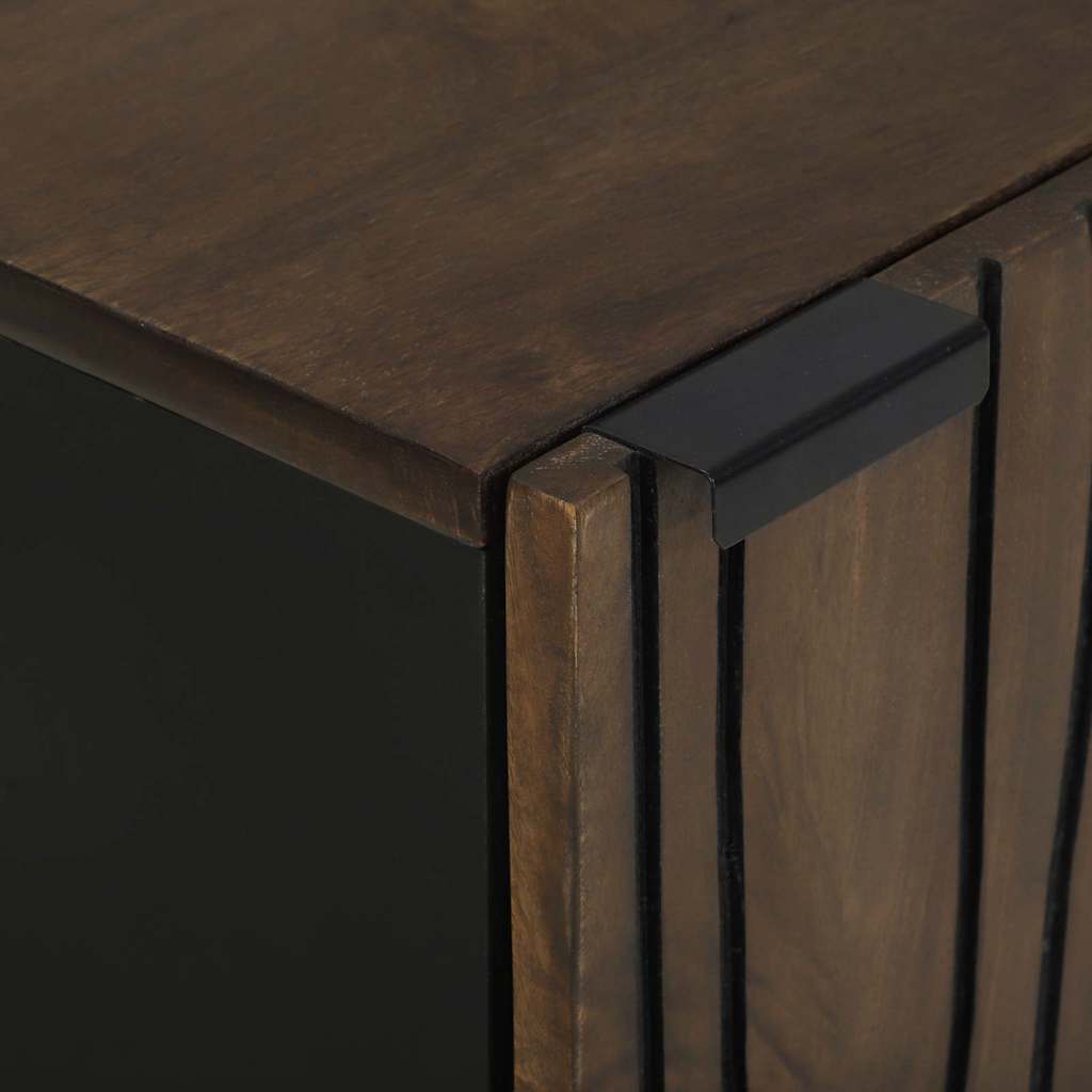 Badezimmer Schrank mit Tür Braun und Schwarz 38 x 33.5 x 58 cm