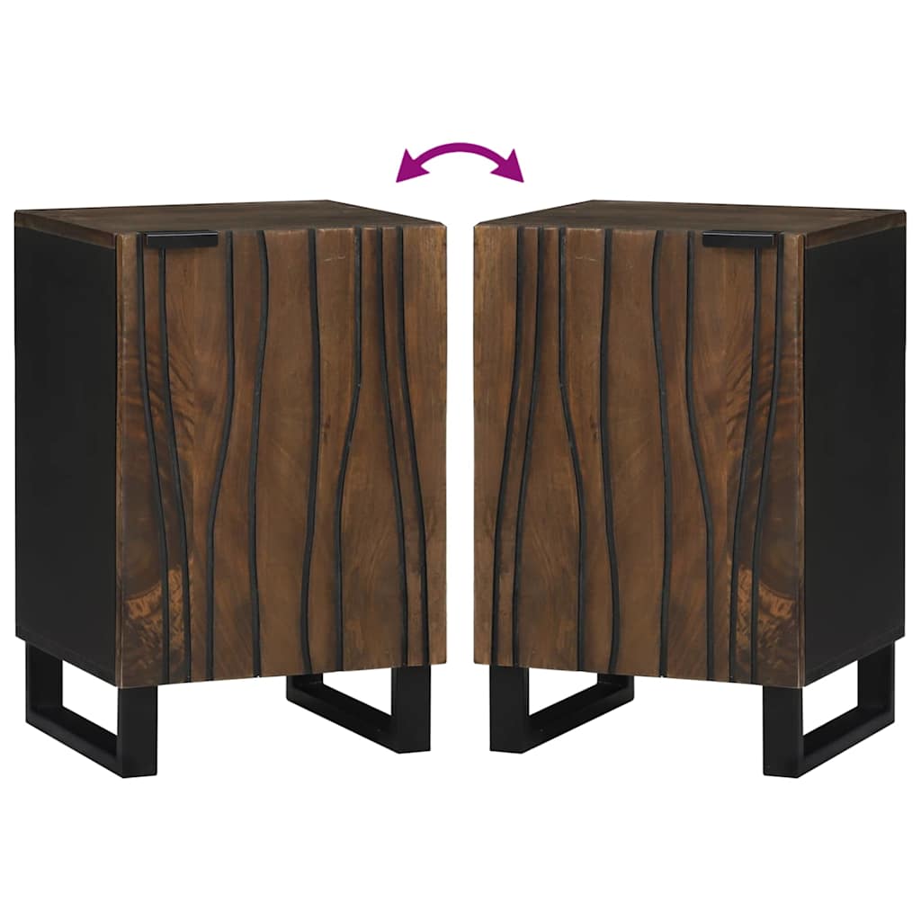 Badezimmer Schrank mit Tür Braun und Schwarz 38 x 33.5 x 58 cm