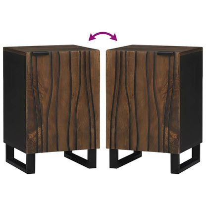 Badezimmer Schrank mit Tür Braun und Schwarz 38 x 33.5 x 58 cm