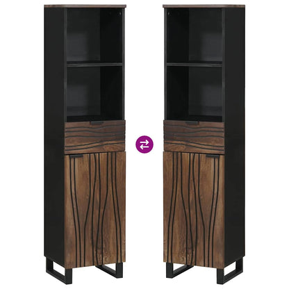 Badezimmerschrank mit Regal mit Speicher Braun 38 x 33 x 160 cm