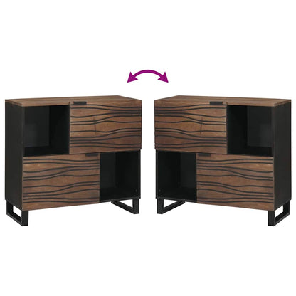 Sideboard Braun 80 x 33 x 75 cm massives Mangoholz