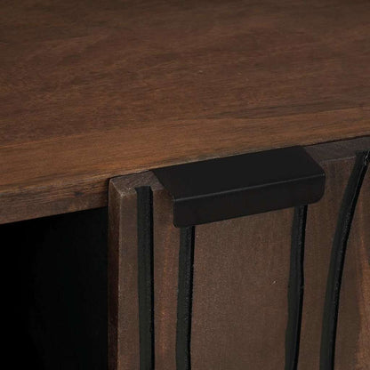 Sideboard Braun 90 x 33 x 75 cm massives Mangoholz