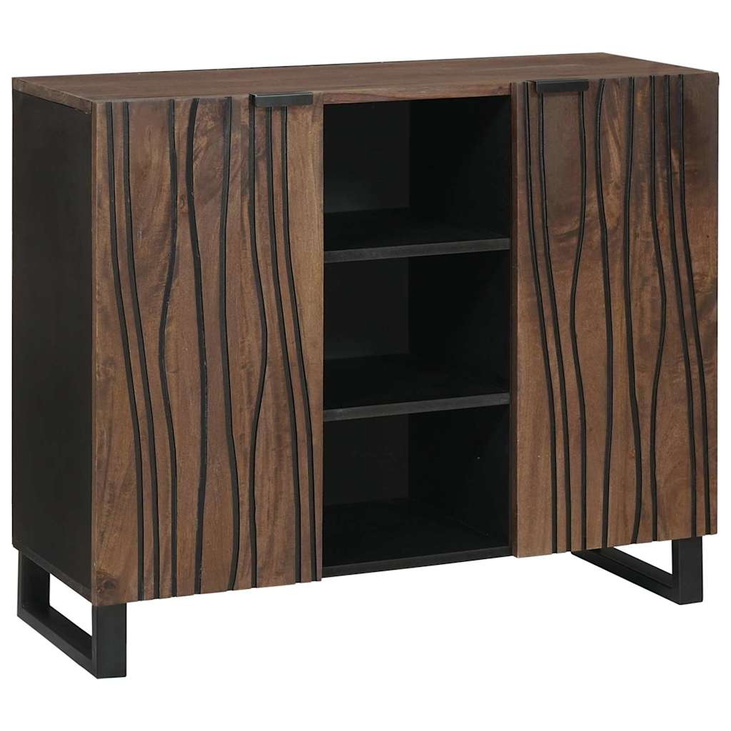 Sideboard Braun 90 x 33 x 75 cm massives Mangoholz