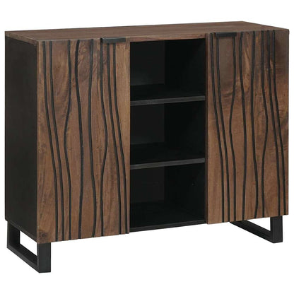 Sideboard Braun 90 x 33 x 75 cm massives Mangoholz