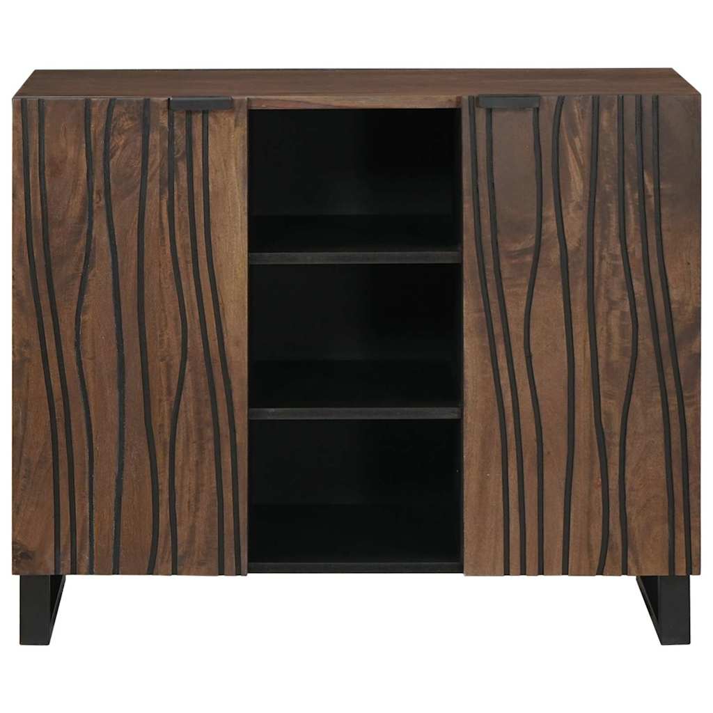 Sideboard Braun 90 x 33 x 75 cm massives Mangoholz