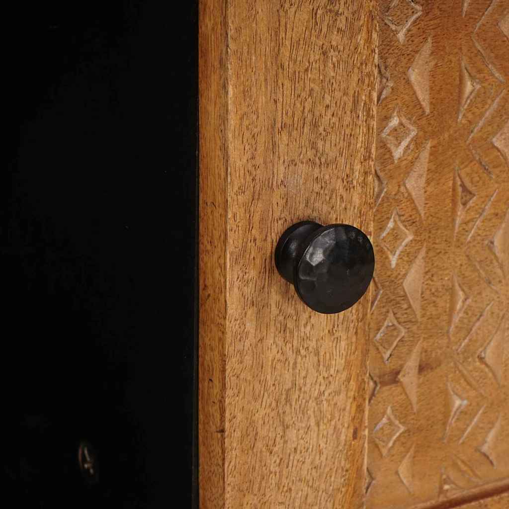 Couchtisch mit Tür Hellbraun 80 x 50 x 40 cm massives Mangoholz