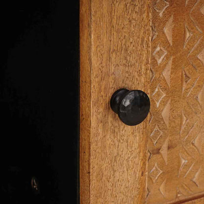 Couchtisch mit Tür Hellbraun 80 x 50 x 40 cm massives Mangoholz