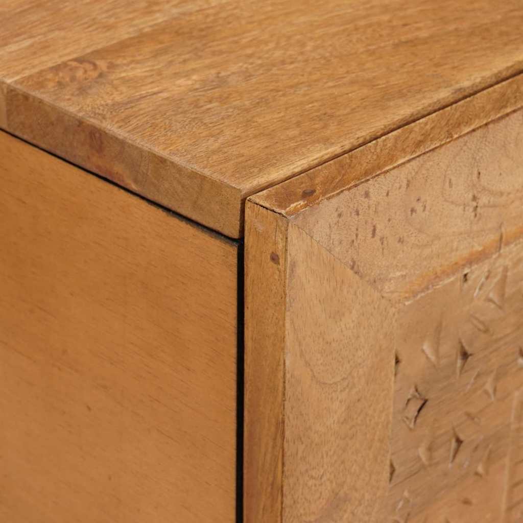 Couchtisch mit Tür Hellbraun 80 x 50 x 40 cm massives Mangoholz