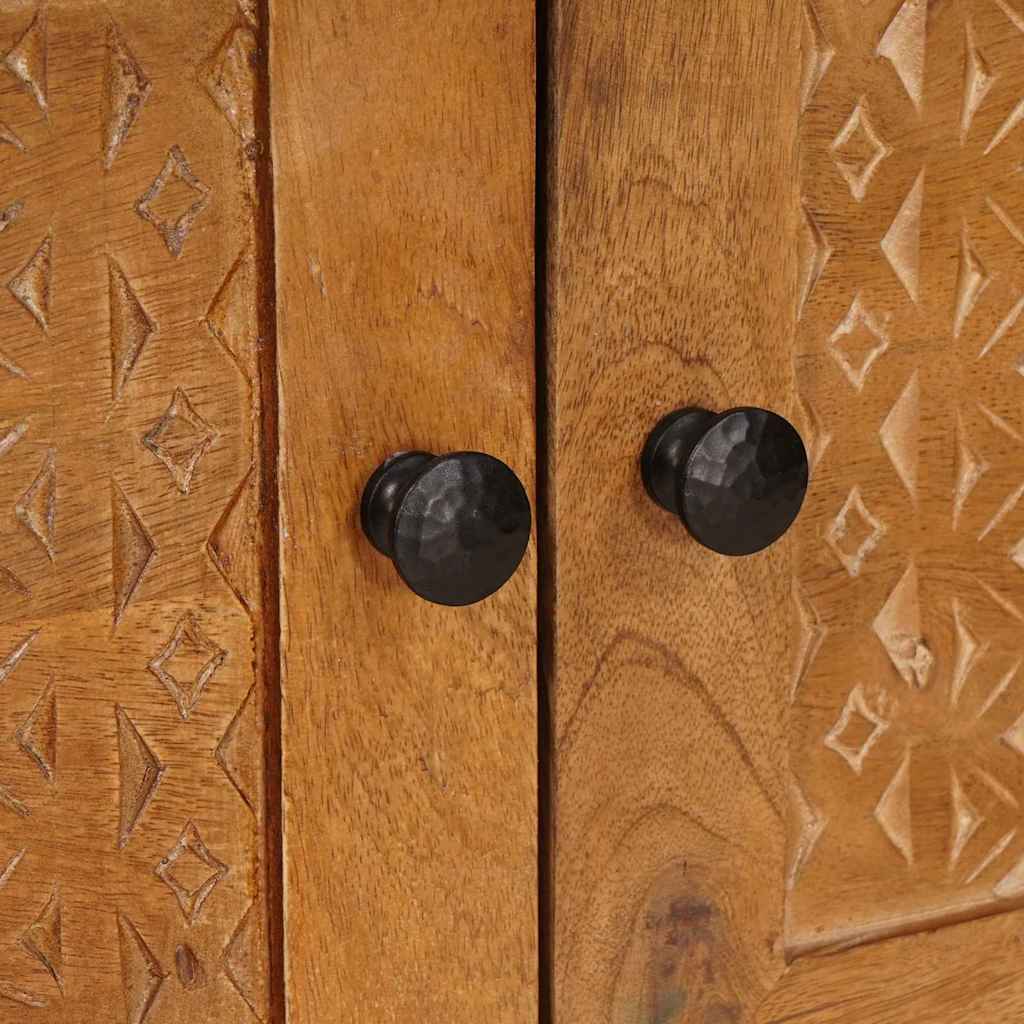 Couchtisch mit Tür Hellbraun 80 x 50 x 40 cm massives Mangoholz