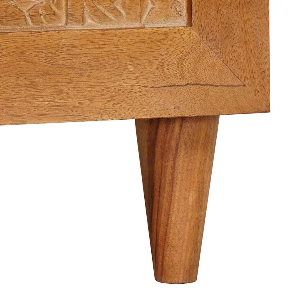 Couchtisch mit Tür Hellbraun 80 x 50 x 40 cm massives Mangoholz