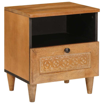 Nachttisch 2 pcs Hellbraun 40 x 33 x 46 cm massives Mangoholz