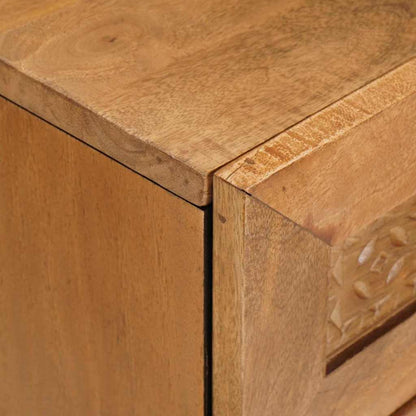 Nachttisch mit Tür Hellbraun 50 x 33 x 60 cm massives Mangoholz