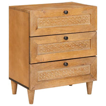 Nachttisch Hellbraun 50 x 33 x 60 cm massives Mangoholz