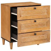 Nachttisch Hellbraun 50 x 33 x 60 cm massives Mangoholz