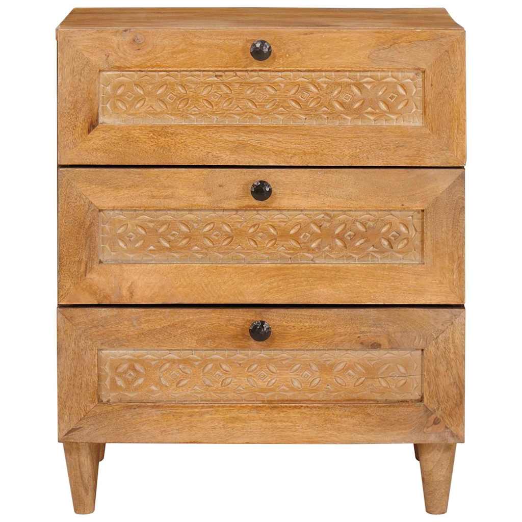 Nachttisch Hellbraun 50 x 33 x 60 cm massives Mangoholz