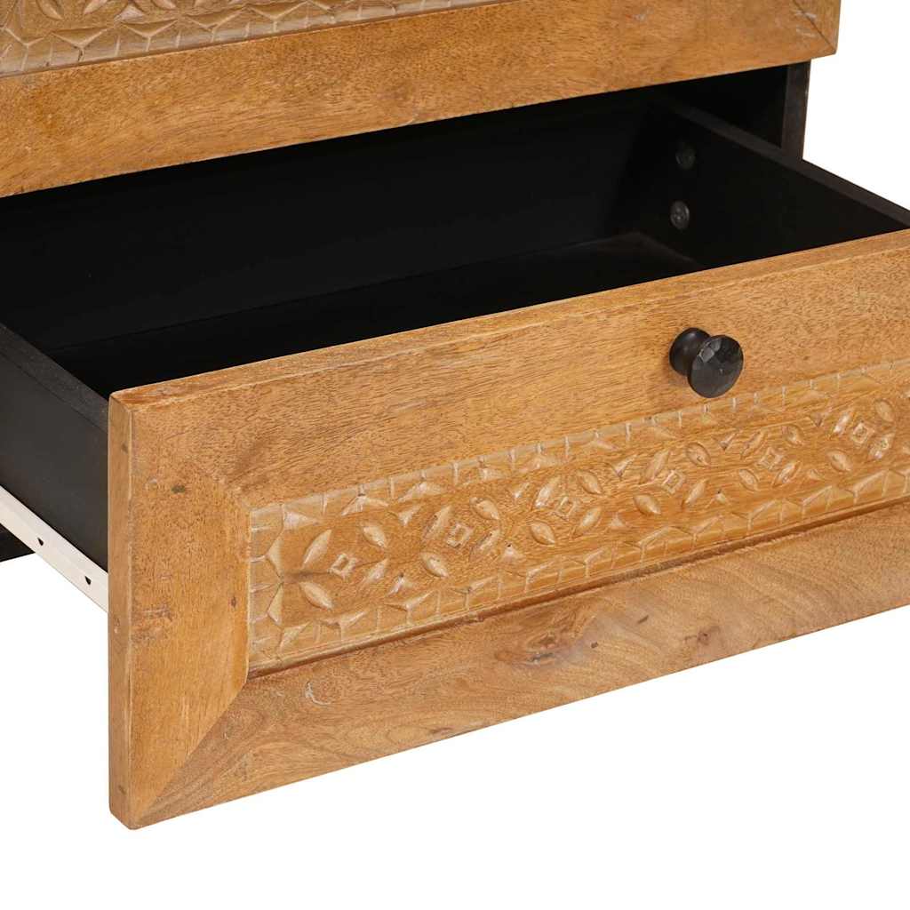 Nachttisch Hellbraun 50 x 33 x 60 cm massives Mangoholz