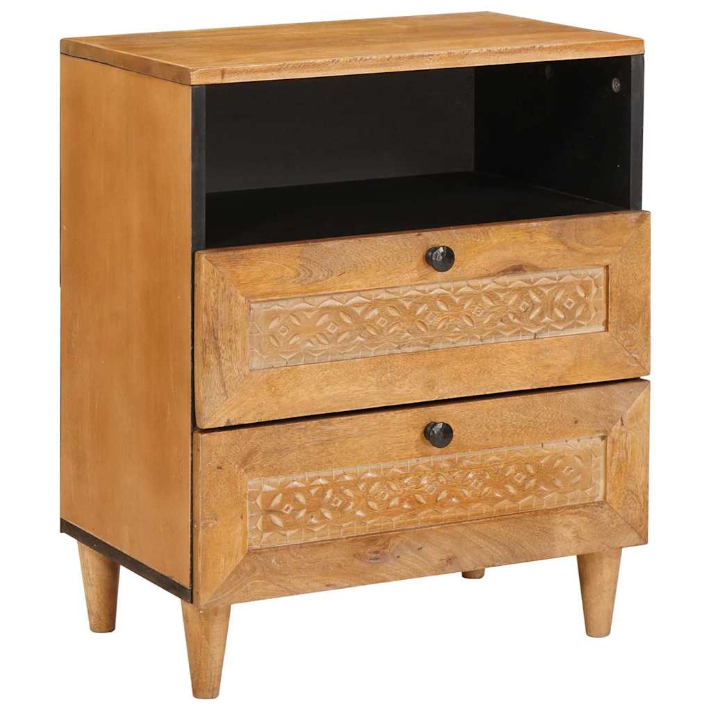 Nachttisch Hellbraun 50 x 33 x 60 cm massives Mangoholz