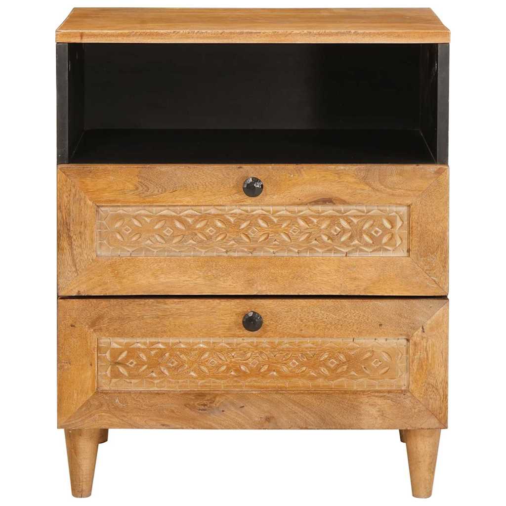 Nachttisch Hellbraun 50 x 33 x 60 cm massives Mangoholz