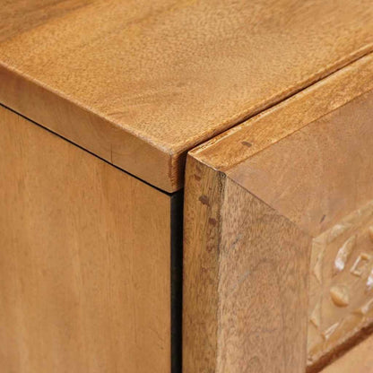 Nachttisch mit Tür Hellbraun 50 x 33 x 60 cm massives Mangoholz