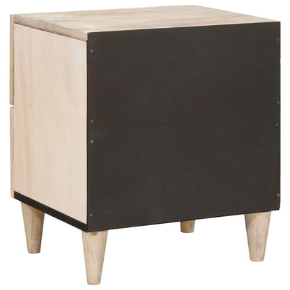 Nachttisch Beige 40 x 33 x 46 cm massives Mangoholz