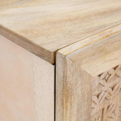 TV-Schränk mit Regal Weiß 105 x 33 x 46 cm massives Mangoholz