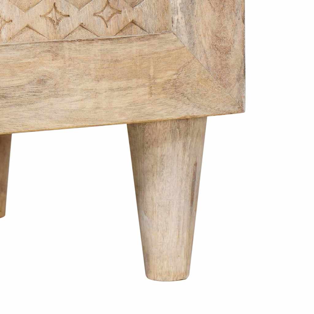 TV-Schränk mit Regal Weiß 105 x 33 x 46 cm massives Mangoholz