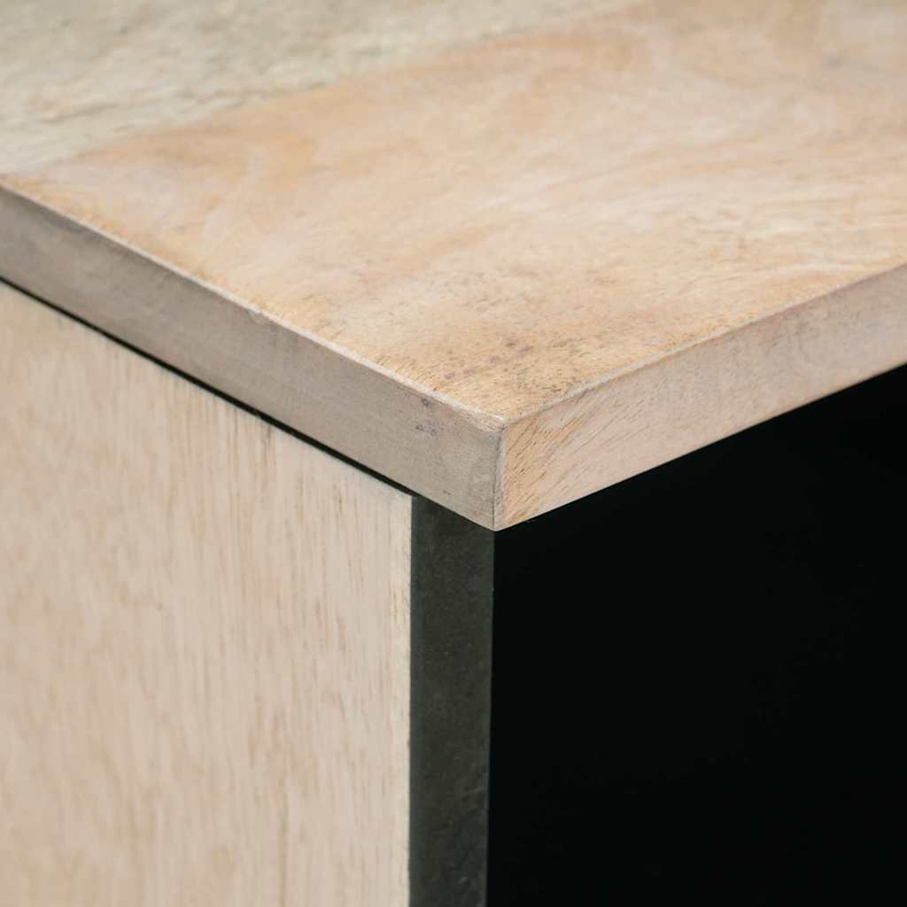 TV-Schränk mit Regal Weiß 70 x 33 x 46 cm massives Mangoholz