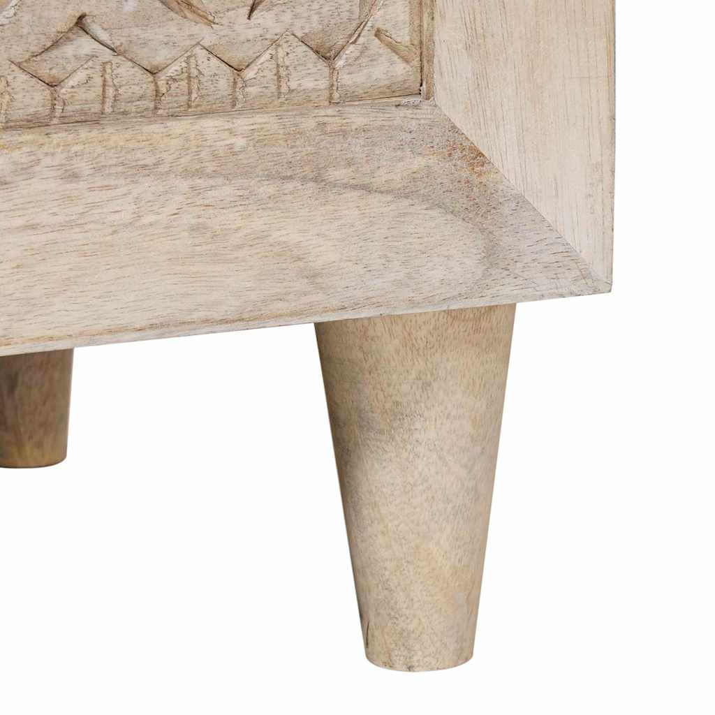 TV-Schränk mit Regal Weiß 70 x 33 x 46 cm massives Mangoholz