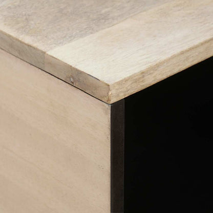 Couchtisch mit Regal Beige 80 x 50 x 40 cm massives Mangoholz