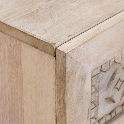 Nachttisch Beige 50 x 33 x 60 cm massives Mangoholz