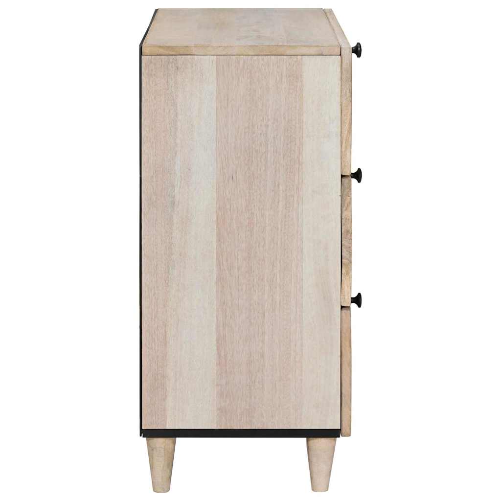 Nachttisch Beige 50 x 33 x 60 cm massives Mangoholz