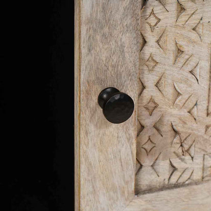 Couchtisch mit Regal Beige 100 x 54 x 40 cm massives Mangoholz