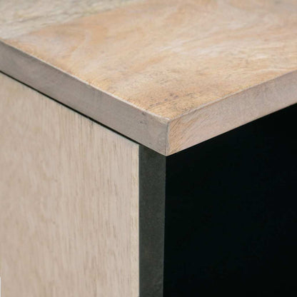 Couchtisch mit Regal Weiß 80 x 54 x 40 cm massives Mangoholz