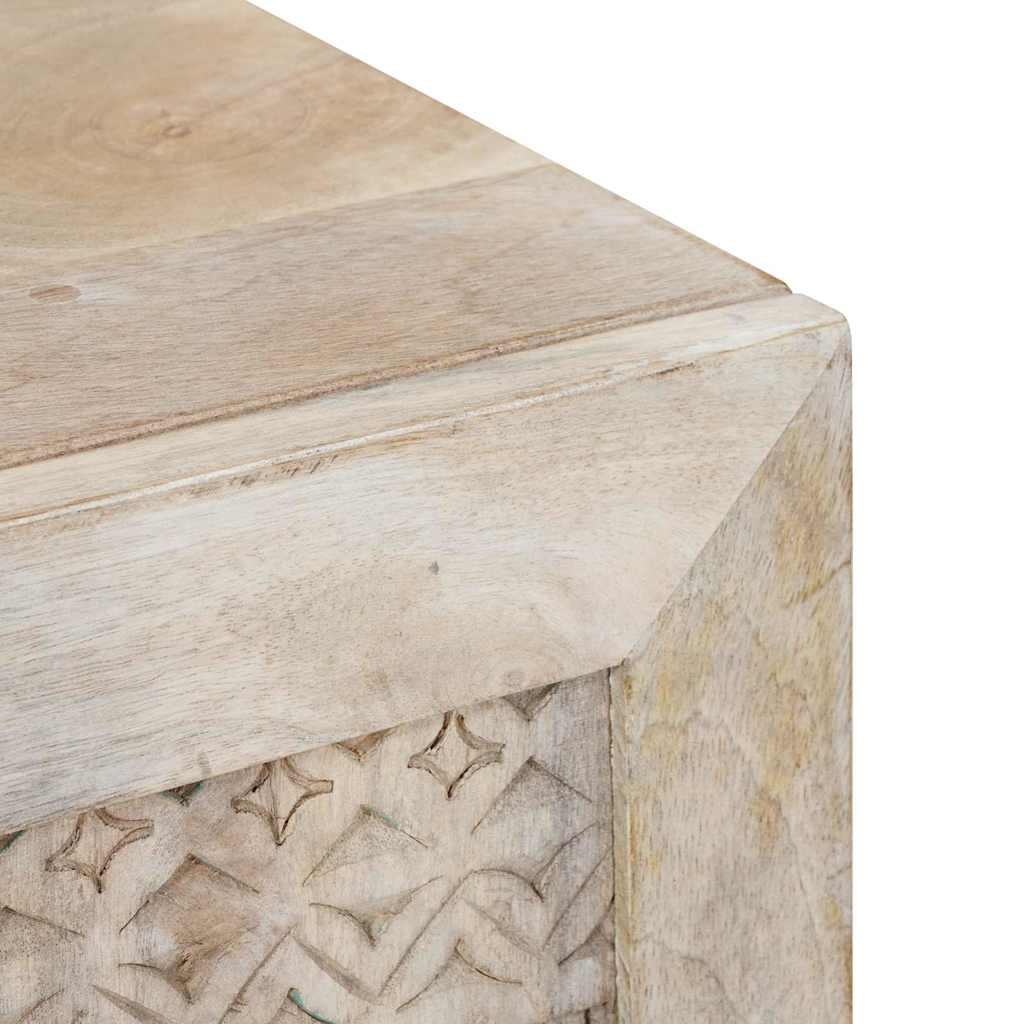 TV-Schränk mit Regal Weiß 105 x 33 x 46 cm massives Mangoholz