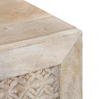 TV-Schränk mit Regal Weiß 105 x 33 x 46 cm massives Mangoholz