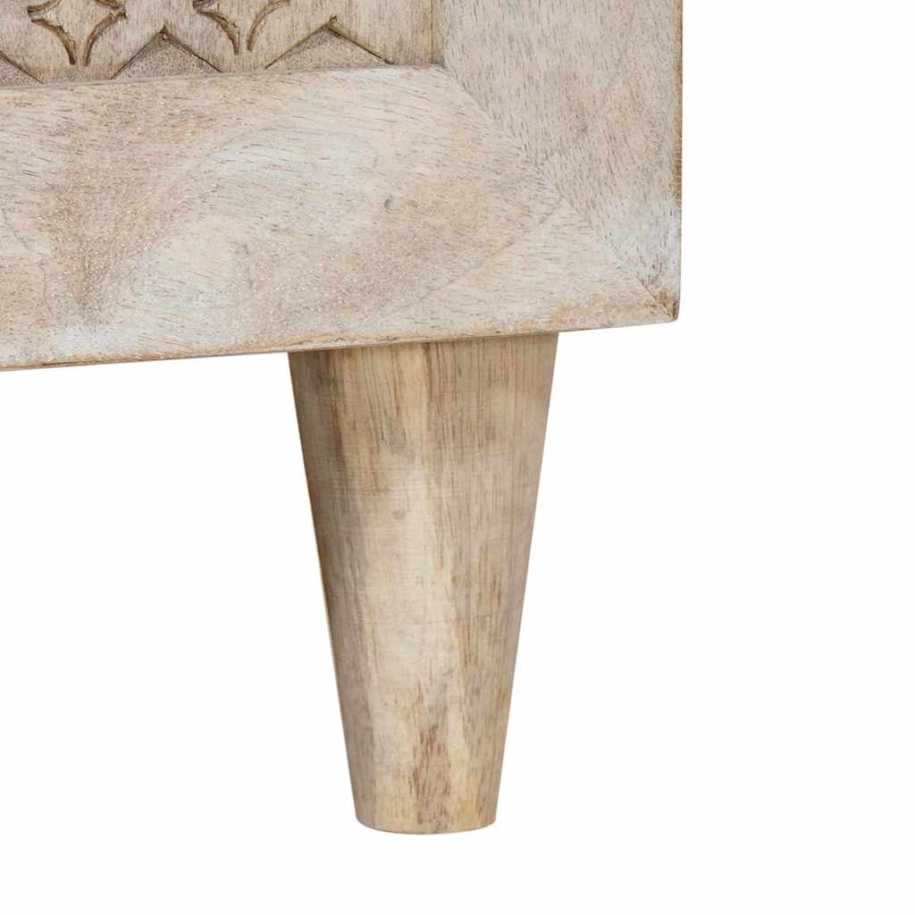 TV-Schränk mit Regal Weiß 105 x 33 x 46 cm massives Mangoholz