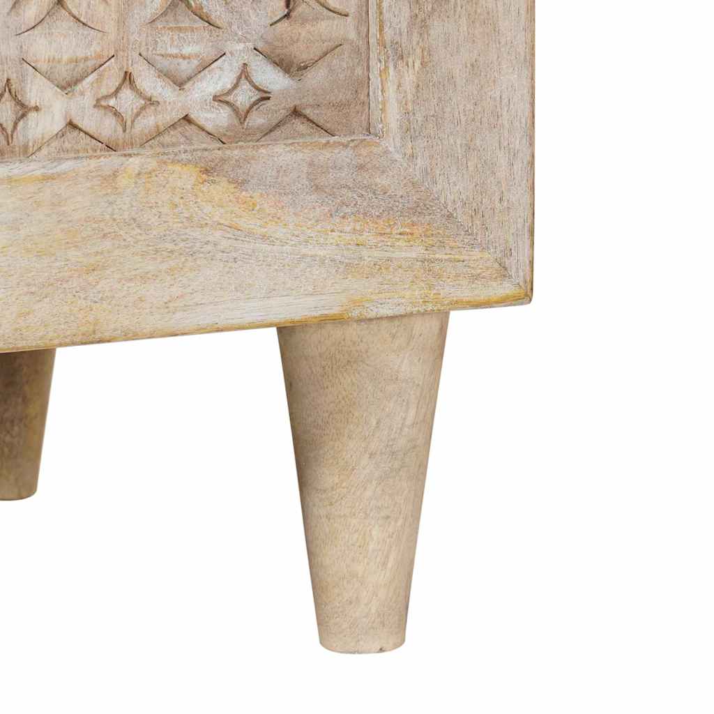 TV-Schränk mit Regal Weiß 80 x 33 x 46 cm massives Mangoholz